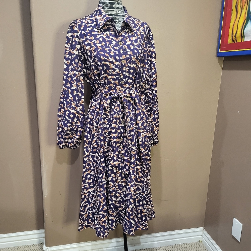 Nine West Blue and Pink Midi Dress - Picture 5 of 10